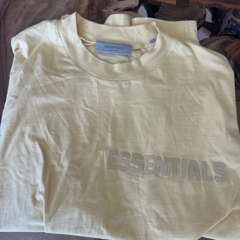 Essentials Mens Soft Yellow Tee, XL